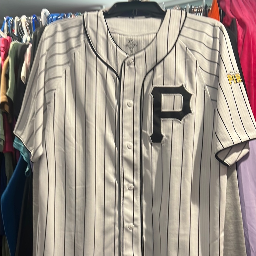 Striped Black and White Baseball Jersey Top